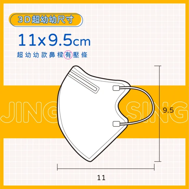 【淨新】2-5歲幼幼 兒童3D立體醫療用口罩(50入/盒 細繩不勒耳 口罩國家隊)