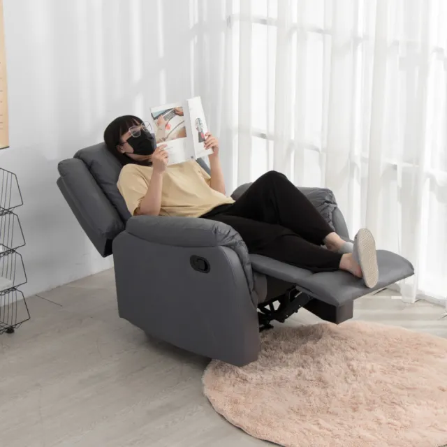 【IDEA】爾菲手動三段調整式包覆單人沙發/布沙發/休閒躺椅/美甲椅(加寬坐墊)