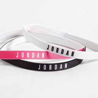 【NIKE 耐吉】Jordan喬丹 3色彈性髮帶 運動止汗帶 瑜珈頭帶 吸汗束髮帶 矽膠防滑材質(J0003599696OS)