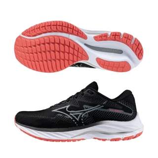 【MIZUNO 美津濃】慢跑鞋 女鞋 運動鞋 緩震 一般型 超寬楦 RIDER 黑 J1GD230672(995)