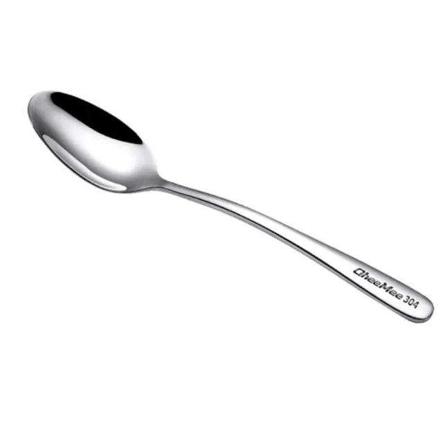 樂邁家居】食品級304不鏽鋼點心匙甜點匙質感餐具(長21cm尖頭湯匙2入組