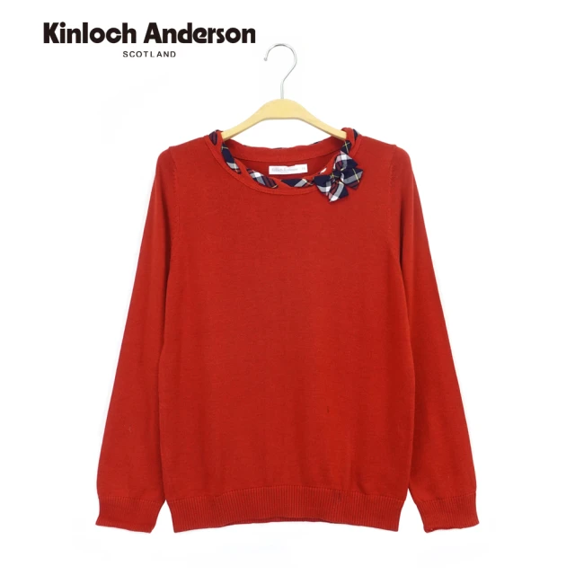 Kinloch AndersonKinloch Anderson 圓領穿繩領結針織上衣 金安德森女裝(KA0869037 紅/灰)