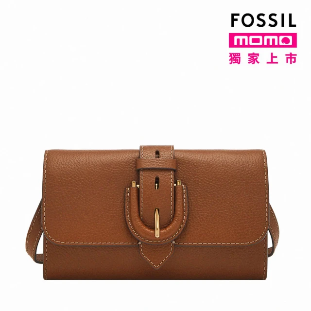 FOSSIL Harwell 真皮WOC長夾斜背包-咖啡色 ZB11001200