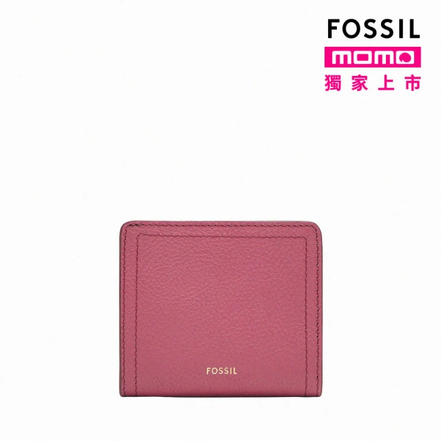 FOSSIL Logan 真皮RFID防盜短夾-粉紅色 SL7829M508