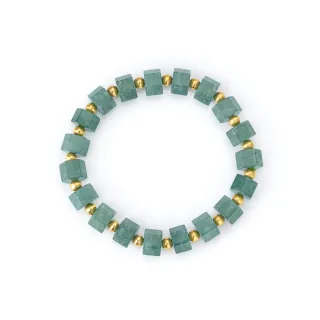 【K.D.J 圓融珠寶】天然翡翠手珠 滿綠六角形氣質手串