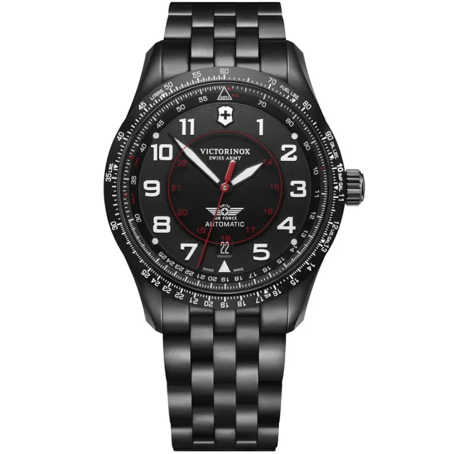 【VICTORINOX 瑞士維氏】AirBoss 經典飛行機械腕錶 禮物推薦 畢業禮物(VISA-241974)