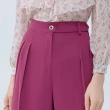 【ILEY 伊蕾】俐落抓摺設計西裝褲(紫色；M-XL；1233016572)