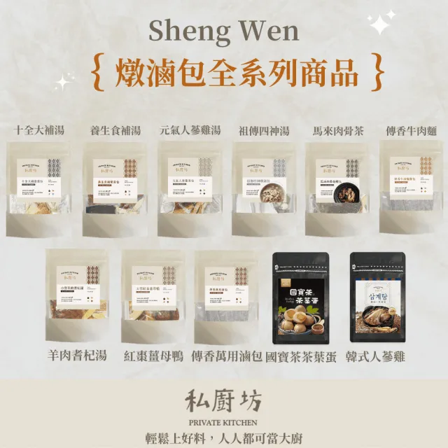 【Sheng Wen梁時】馬來肉骨茶(肉骨茶 肉骨茶燉湯包 漢方藥膳包 湯底 高湯)