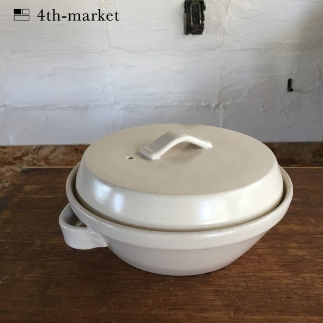 好拾物 4TH MARKET 日本製 陶鍋 日式湯鍋 燉煮湯鍋 火鍋 日式陶鍋 土鍋 2000ML(白色)