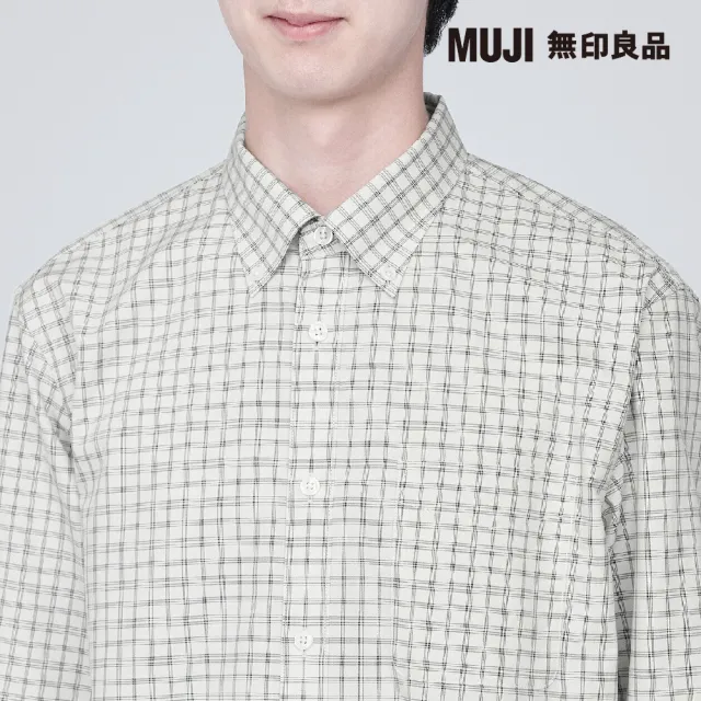 【MUJI 無印良品】男有機棉不易起皺扣領長袖襯衫(共8色)