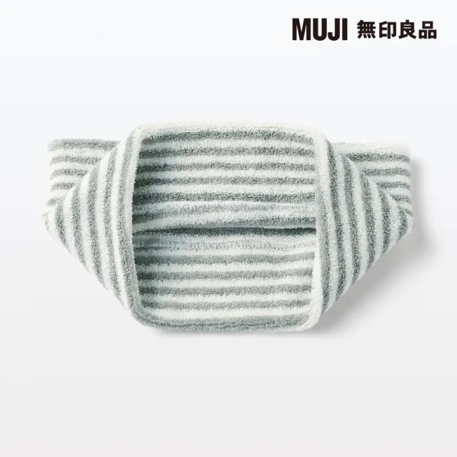 【MUJI 無印良品】圈絨束髮帶/粗.灰條紋