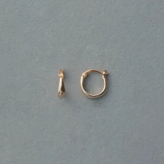 【ete】K10MPG 優雅精緻簡約圈形耳環(粉霧金色)