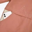 【ILEY 伊蕾】俏皮造型撞色車線風衣連帽外套(粉色；M-XL；1223164903)