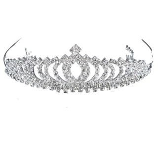 【89 zone】法式古典公主皇冠 髮飾 頭飾 皇冠 禮儀頭冠 髮箍 1 入(銀/玫瑰金)