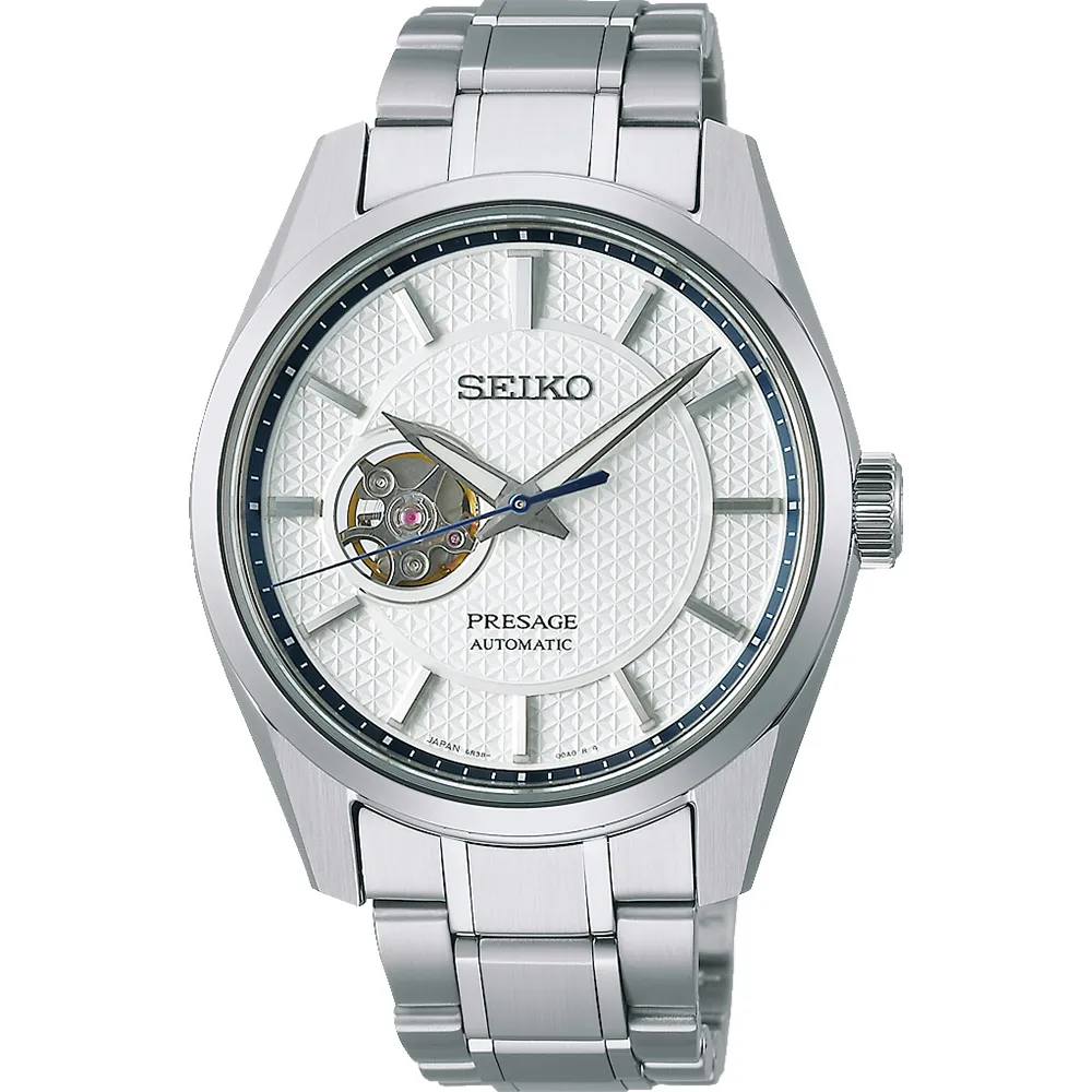 【SEIKO 精工】Presage 新銳開芯機械錶 送行動電源(SPB309J1/6R38-00A0S)