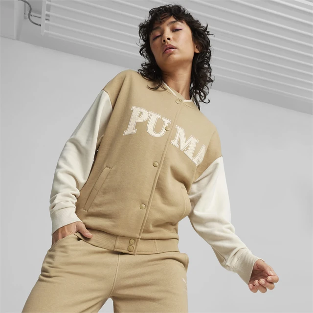 PUMA 外套 女款 運動外套 棒球外套 歐規 卡其 677