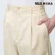 【MUJI 無印良品】男有機棉混彈性綾織打褶寬版褲(共3色)