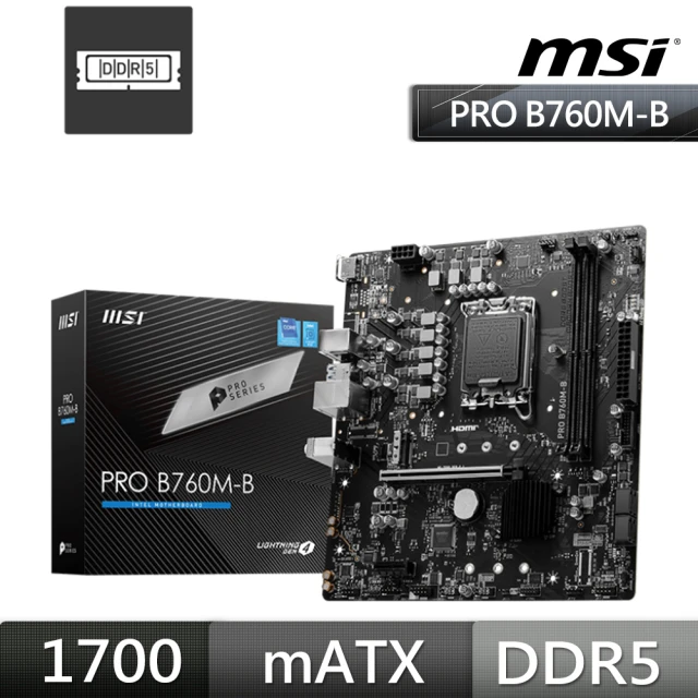 MSI 微星 PRO B760M-G DDR4 主機板+微星