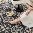 【西格傢飾】歐美復刻尼羅花紋水晶絨地毯(140x200cm/點塑防滑/柔軟毯面/編織包邊)