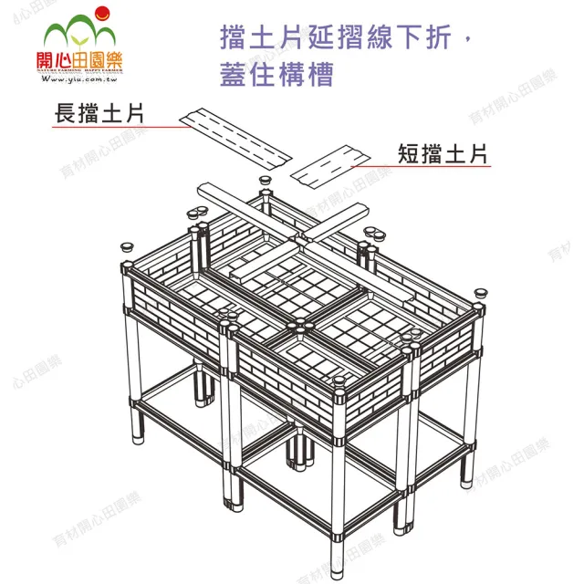 【田園樂】育材單層四連通箱架高款 90*60cm(組合種植箱/籃耕離地栽培/可選多種側板款式)