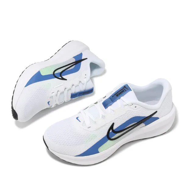 【NIKE 耐吉】慢跑鞋 Downshifter 13 Wide 男鞋 寬楦 白 藍 緩震 運動鞋(FJ1284-103)