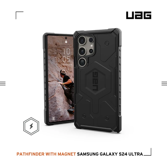 UAG Galaxy S24 Ultra 磁吸式耐衝擊保護殼-黑(支援MagSafe功能)