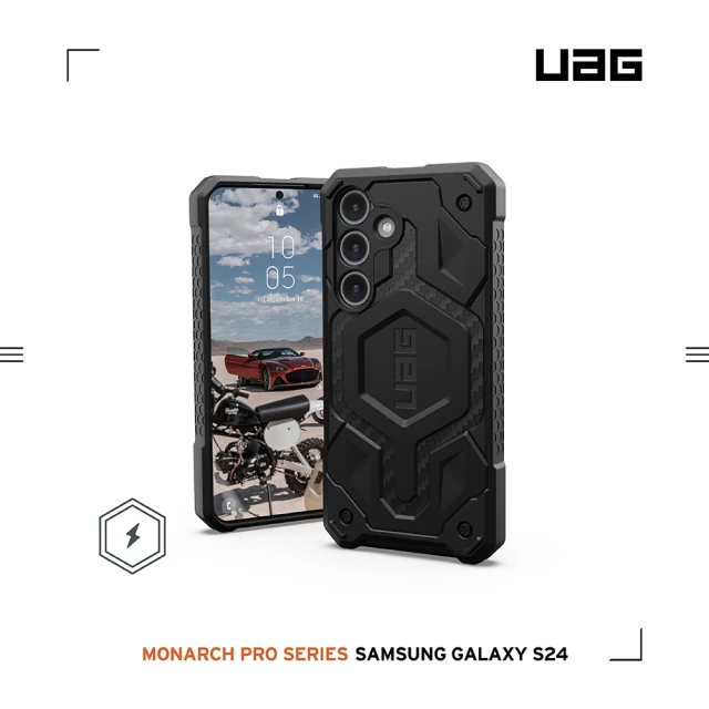 UAG Galaxy S24 磁吸式頂級版耐衝擊保護殼-碳黑(支援MagSafe功能 10年保固)