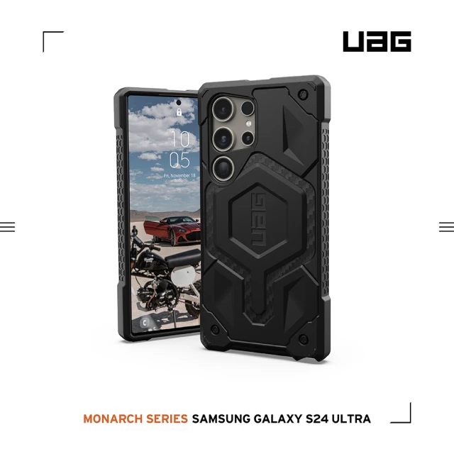 UAGUAG Galaxy S24 Ultra 頂級版耐衝擊保護殼-碳黑(支援無線充電 10年保固)