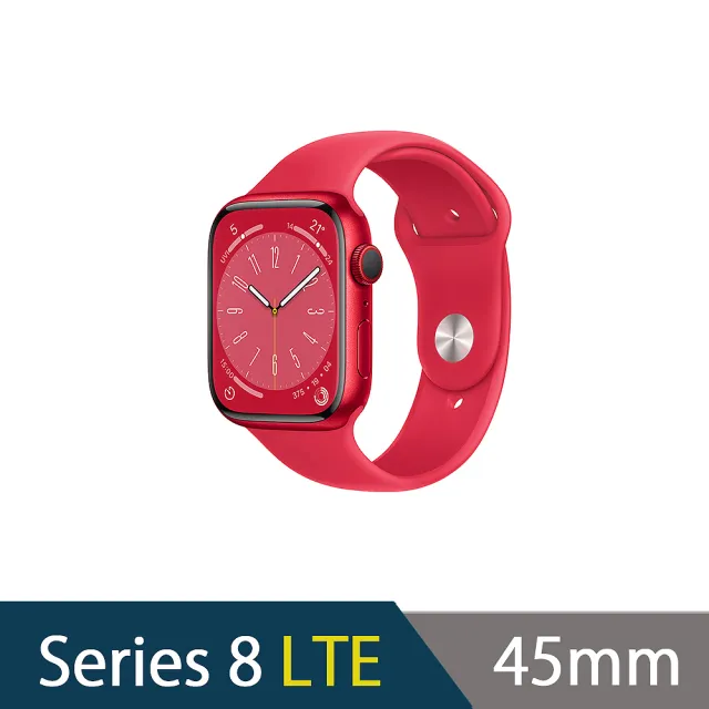 Apple 蘋果】Apple Watch Series 8 GPS+行動網路45公釐(鋁金屬錶殼搭配