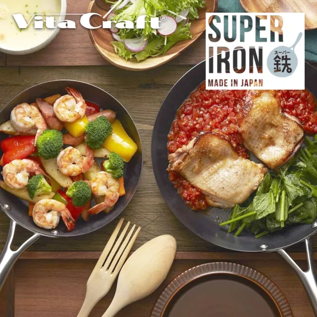 【fujidinos】VitaCraft日本製窒化鐵 無塗層單柄鐵製平底鍋 28cm(Super Iron系列)