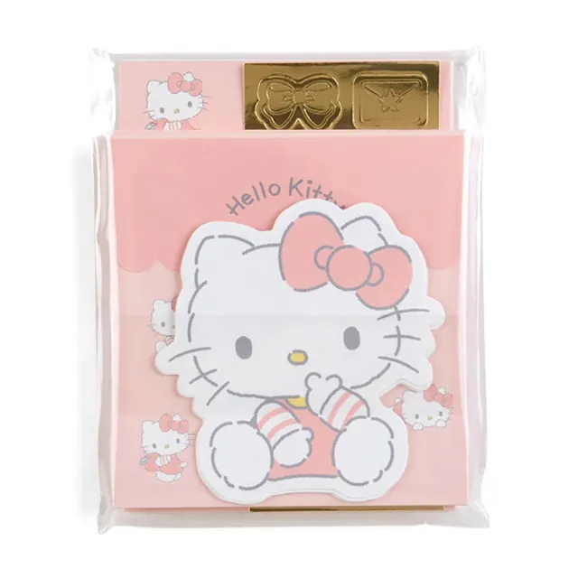 【SANRIO 三麗鷗】蓬鬆毛絨系列 迷你信封信紙組 Hello Kitty