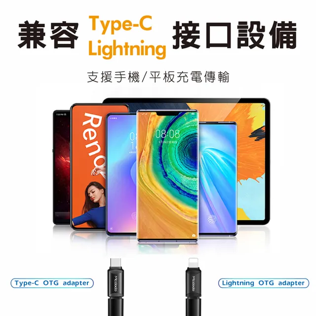 【Mcdodo 麥多多】Type-C轉Lightning／Lightning轉Type-C轉接頭(蘋果15適用 轉接頭 電腦轉接頭 充電線轉接)