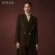 【JESSICA】經典斜紋百搭雙口袋西裝外套J35018（棕）