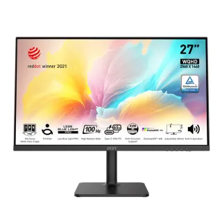 【MSI 微星】Modern MD272QXPW 27型 IPS WQHD 100Hz 美型螢幕-白(Type-C/內建喇叭/TUV護眼)