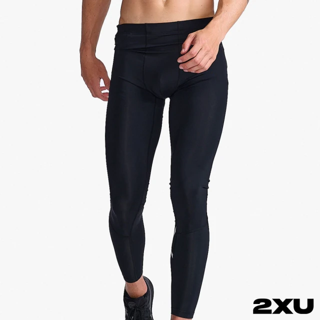 2XU 男 Aero跑步壓縮長褲(黑/反光銀)