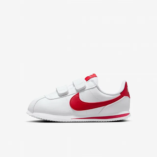 【NIKE 耐吉】運動鞋 童鞋 中童 兒童 阿甘鞋 魔鬼氈 CORTEZ BASIC SL PSV 白紅 904767-101(3C4832)