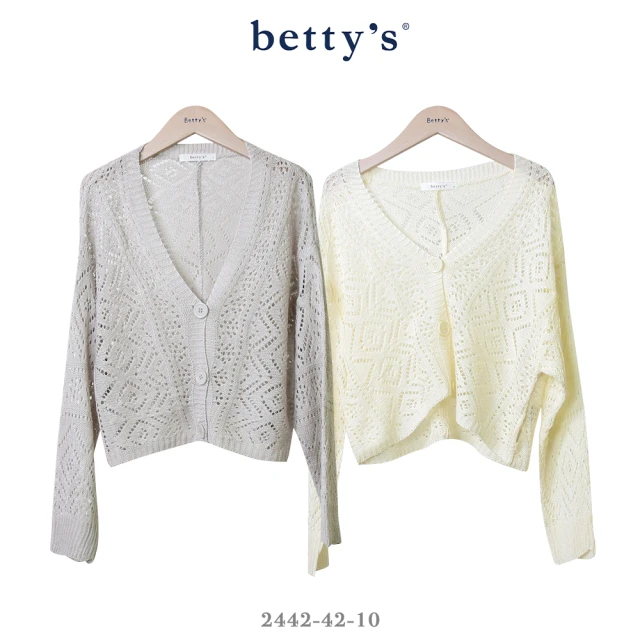 betty’s 貝蒂思 短版針織洞洞開襟上衣(共二色)