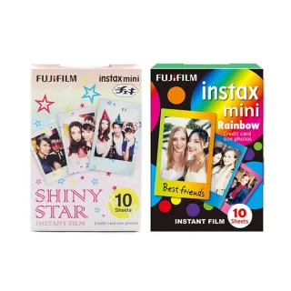 【FUJIFILM 富士】instax mini 卡通拍立得底片 2入組(星光燦爛/彩虹漸層)