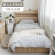 【完美主義】Kim日系無印風單人6分床架組-含收納床頭片(單人3.5尺/床架/無床墊)