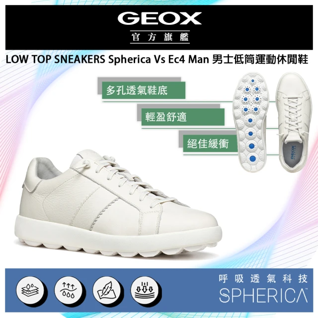 【GEOX】Spherica Vs Ec4 Man 男士低筒運動鞋 白(SPHERICA™ GM3F116-00)