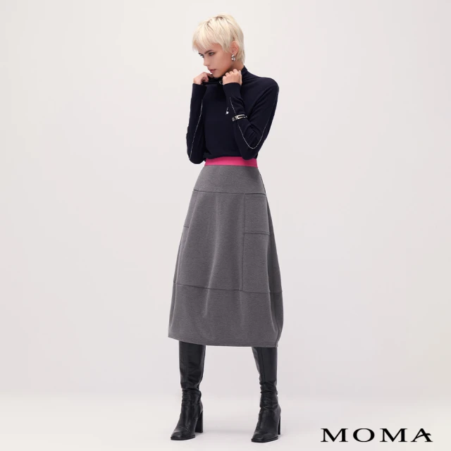 MOMA 牛仔拼接花紗格小香風短裙(白色)折扣推薦