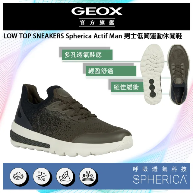 【GEOX】Spherica Actif Man 男士低筒運動鞋 綠黑(SPHERICA™ GM3F106-60)