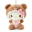 【SANRIO 三麗鷗】拿鐵小熊系列 熊寶寶造型玩偶吊飾 Hello Kitty