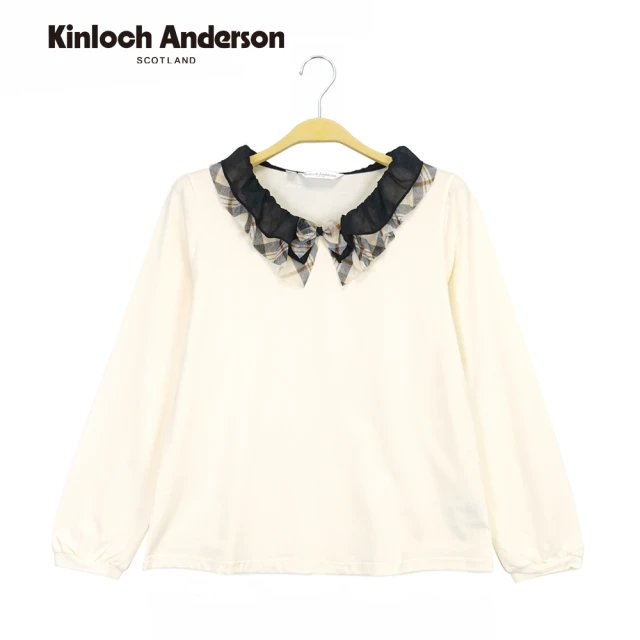 Kinloch AndersonKinloch Anderson 荷葉造型v領棉質長袖上衣 金安德森女裝(KA0963017)