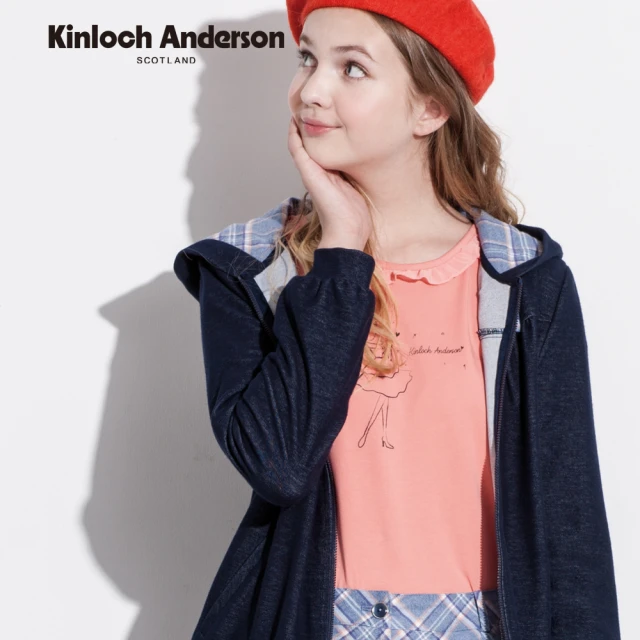 Kinloch Anderson 圓領蝴蝶結袖女孩棉質上衣 金安德森女裝(KA0763008 粉紅/粉橙/深藍)