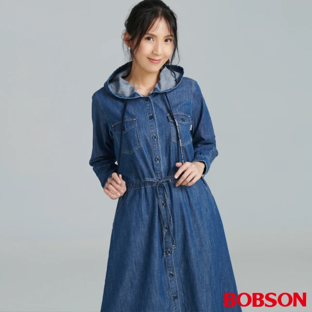 BOBSONBOBSON 女款連袖抽繩長版洋裝(GL0007-53)