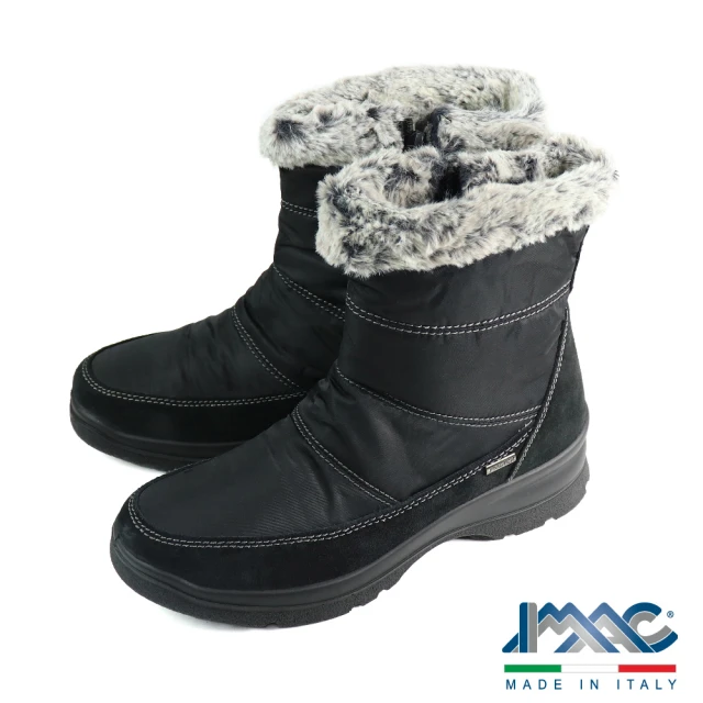 IMAC 經典厚底保暖毛絨防水雪靴 黑色(456679-BL