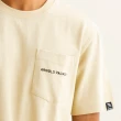 【Arnold Palmer 雨傘】男裝-簡約質感文字T恤(奶茶色)