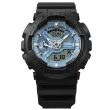 【CASIO 卡西歐】G-SHOCK 街頭時尚 冰藍雙顯腕錶 禮物推薦 畢業禮物(GA-110CD-1A2)