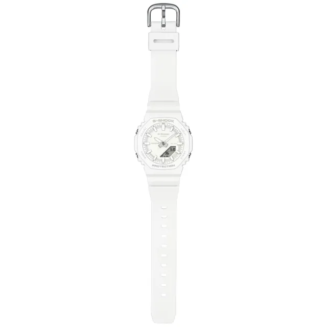 【CASIO 卡西歐】G-SHOCK WOMEN  經典白 簡約八角雙顯腕錶 送禮推薦 禮物(GMA-P2100-7A)